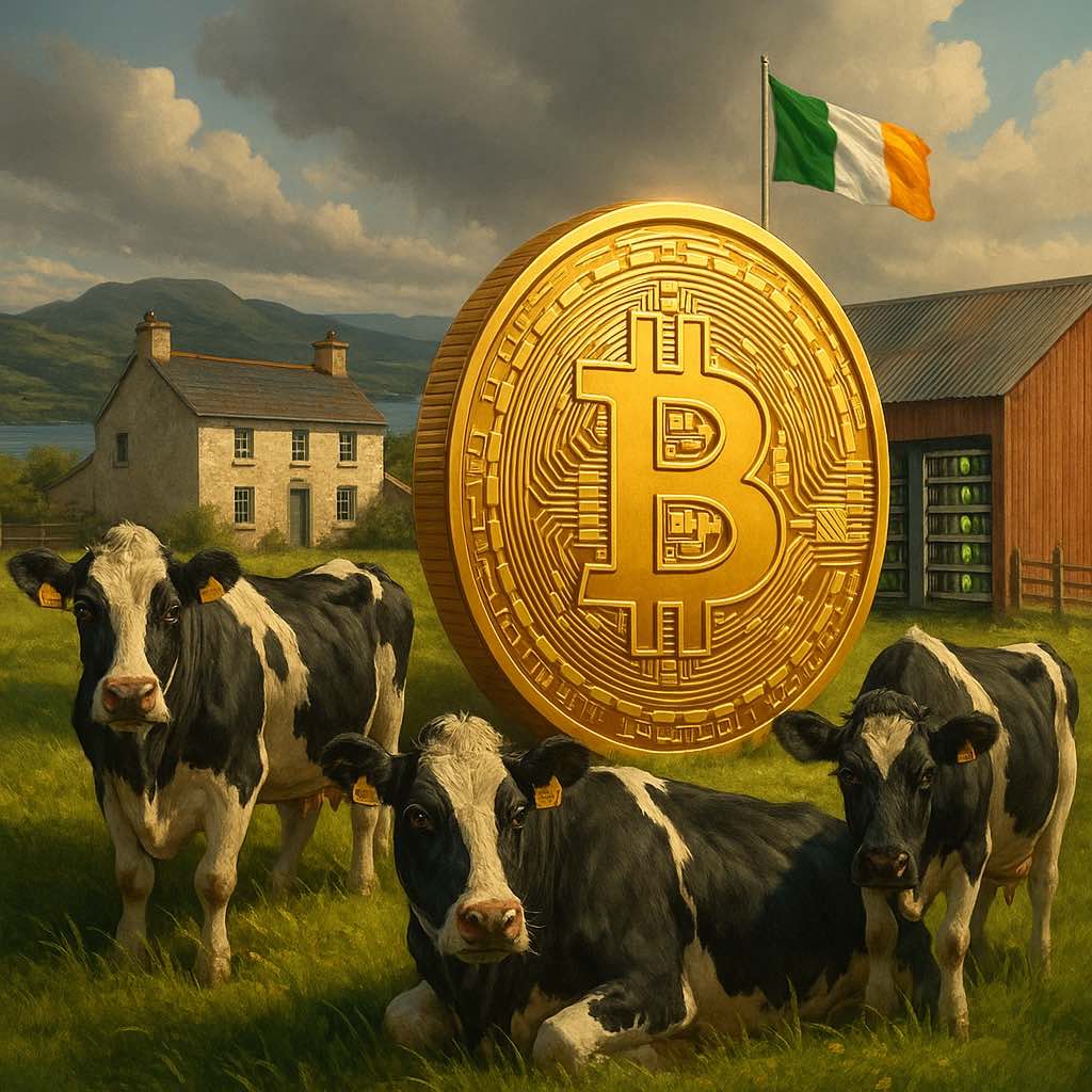 Digitální zlato z kravína: Jak irský farmář těží Bitcoin z kravského hnoje