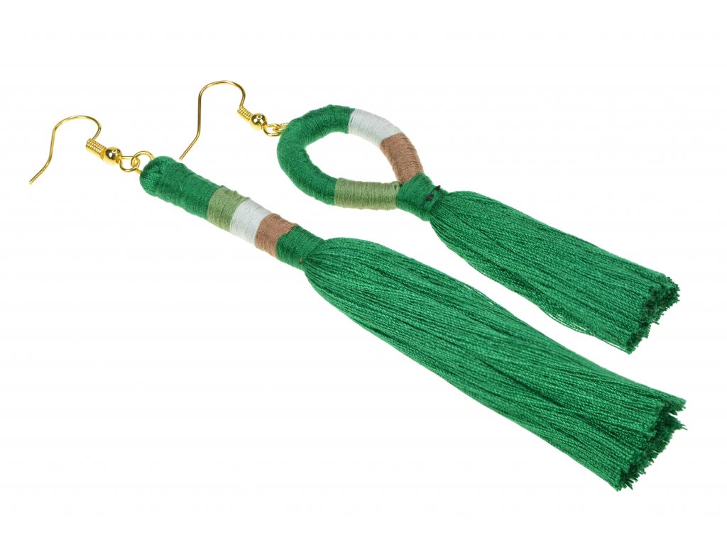 5374 damske strapcove handmade nausnice zelene