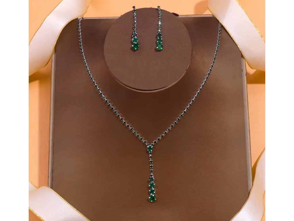 Slavnostní postříbřená souprava Colored Crystal