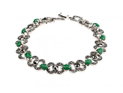 40008 etnicky damsky naramek green crystal postribreny