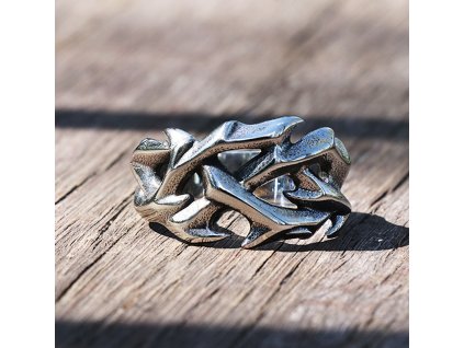 Prsten z nerezové oceli Trnová koruna (Velikost prstenu 69mm)