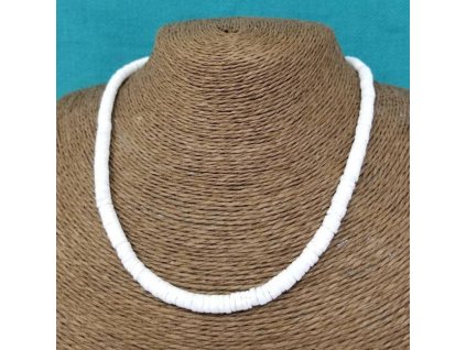Módní náhrdelník z přírodních mušlí - bílá (Délka 40 cm)