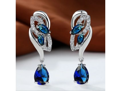 Elegantní dámské náušnice se zirkony a barevnými krystaly
