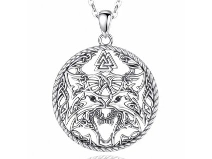 Vikingský náhrdelník s přívěskem Vlka - Stříbro 925