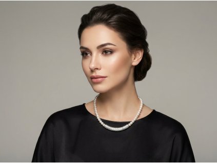 Perlový náhrdelník s válcovitým korálkem Helen