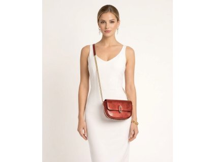 Crossbody kabelka Axel s hadím vzorem a řetízkovým popruhem