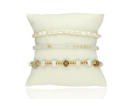 Elegantní set tří náramků YVON s přírodními materiály 1