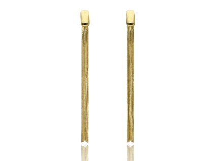 Dlouhé náušnice YVON s jemnými řetízky ve zlaté barvě