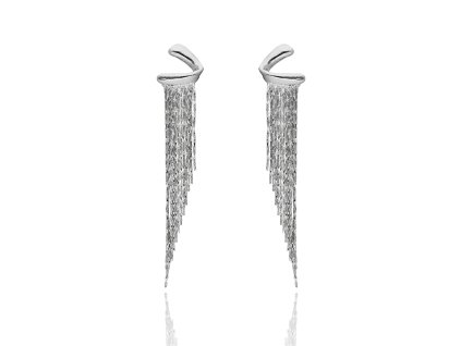 Dlouhé náušnice YVON ve stříbrné barvě s jemnou kaskádou