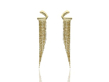 Dlouhé náušnice YVON ve zlaté barvě s jemnou kaskádou