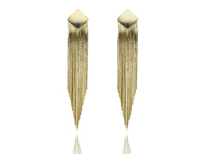 Výrazné visací náušnice YVON s kaskádou řetízků 1