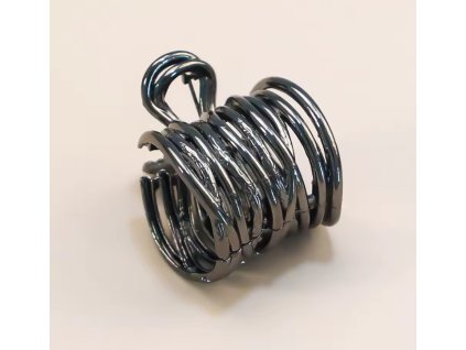 Tmavě šedý kovový skřipec do vlasů pro nadzvednutí culíku