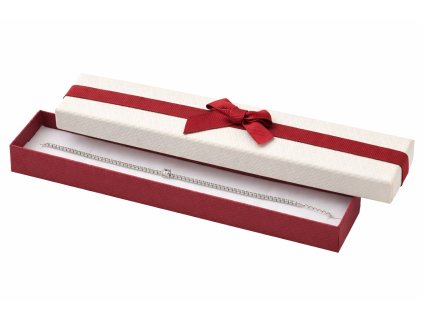 Dárková krabička na náramek –  bordó / krémová 42 × 205 × 32 mm