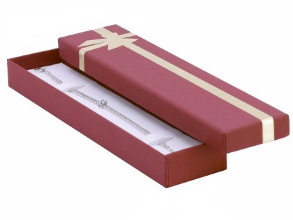 Dárková krabička na náramek – bordó 48 × 204 × 24 mm