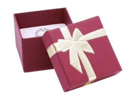 Dárková krabička na šperky – bordó se stuhou