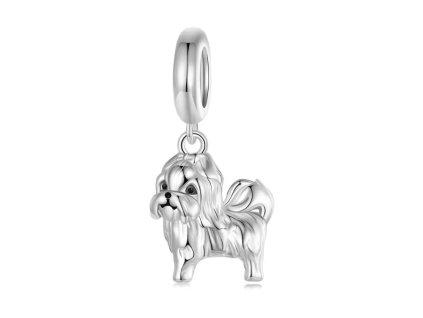 Přívěsek ve tvaru malého chlupatého pejska - Stříbro 925