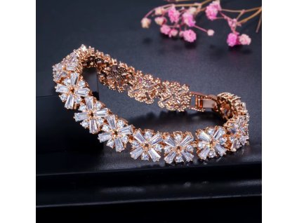 Luxusní pozlacený dámský náramek Snowflake Diamond