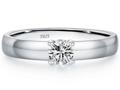 Stříbrný prsten s moissanitem – stříbro 925