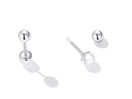 Jemné stříbrné peckové náušnice s perlou ze stříbra 925