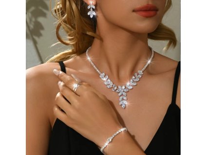 Elegantní svatební set šperků s jemným geometrickým motivem