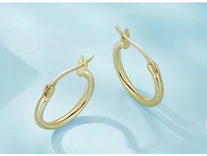 Zlaté náušnice kruhy (21 mm) – stříbro 925/1000