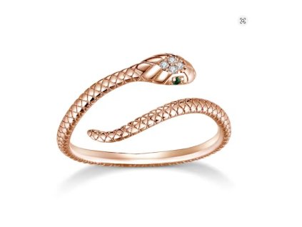 Stříbrný nastavitelný prsten Retro Snake