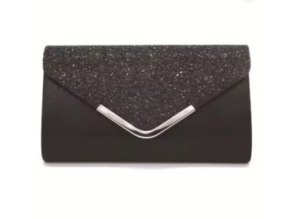 Černá kabelka přes rameno s třpytivou přední stranou