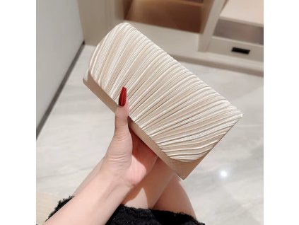 Elegantní slavnostní kabelka přes rameno – šampaň