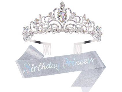 Narozeninová korunka s kamínky – tiára Birthday Princess