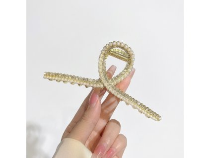 Jemná vlasová spona s perlovou linií