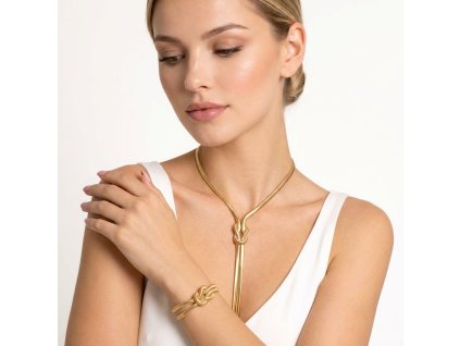 Výrazná sada náhrdelníku a náramku s uzlovým detailem