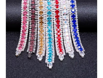 Elegantní náramek s krystaly v barevných variantách