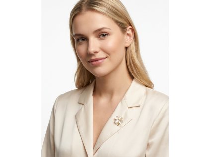 Jemná brož čtyřlístek s perleťovým efektem