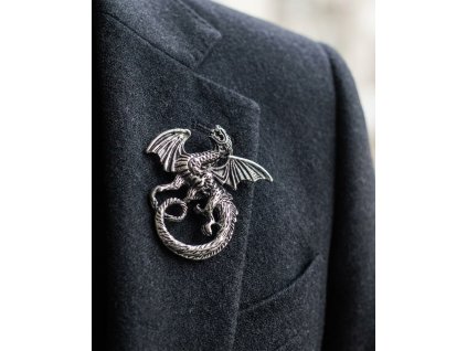 Výrazná dračí brož ve vintage stylu