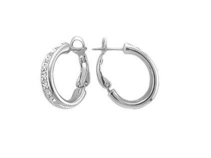 Kruhové náušnice Colibra s krystaly Preciosa postříbřené