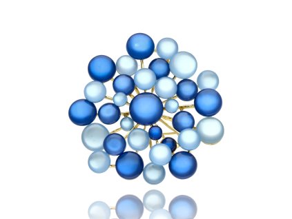 Vícebodová brož v modré paletě s plastickým efektem 1