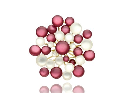 Vícebodová brož v růžovo krémové paletě s plastickým efektem 1