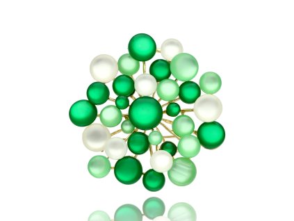 Vícebodová brož v zelené paletě s plastickým efektem 1