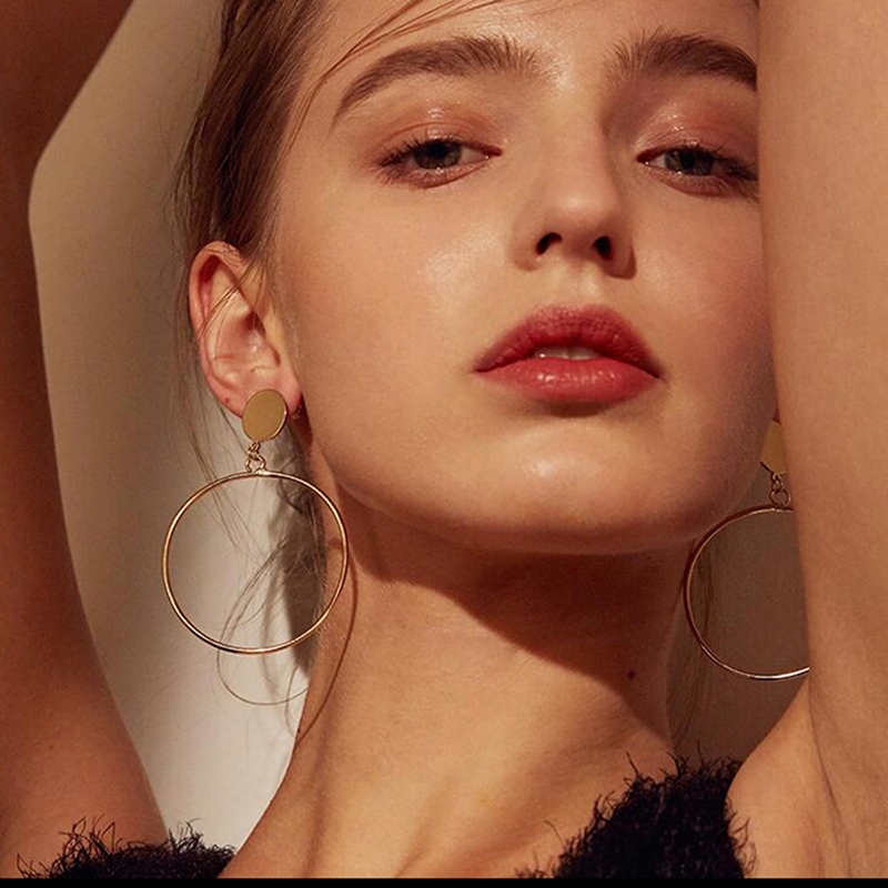 Dámske náušnice klipsy krúžky - zlatá