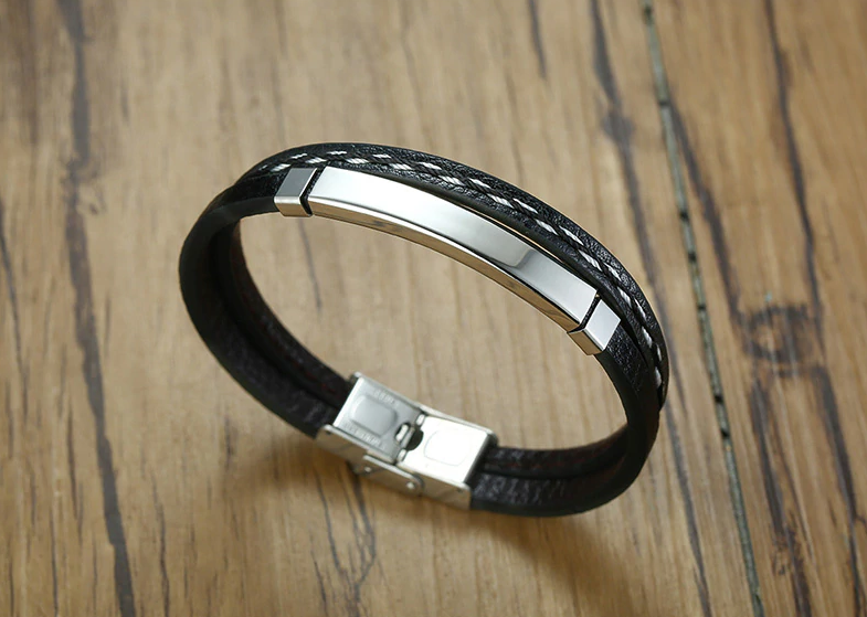 Pánský náramek FASHION Druh barvy: Stříbrná