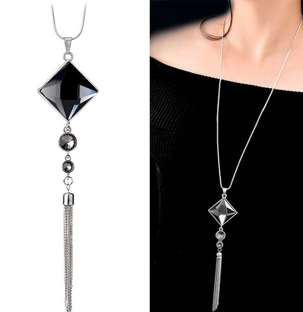 Dámsky dlhý náhrdelník BLACK ELEGANCE