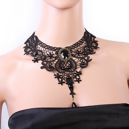 Dámsky Choker náhrdelník GOTHIC - čierna