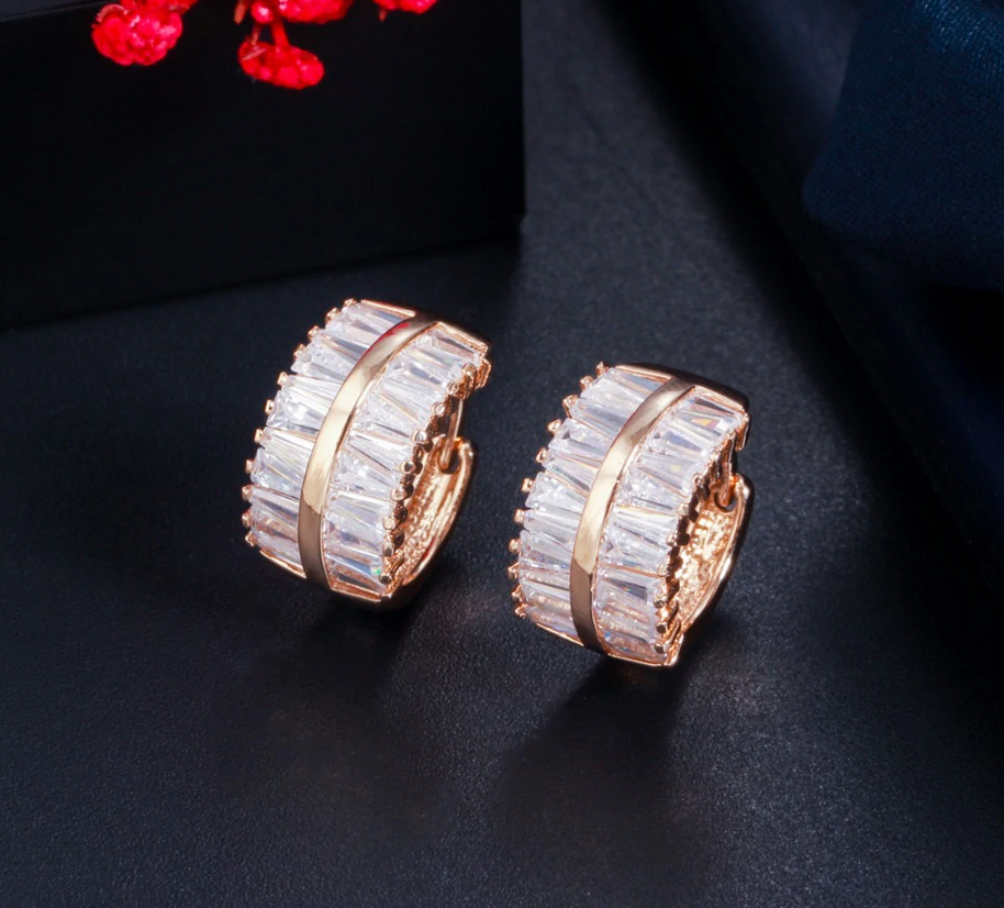 Dámske náušnice krúžky so zirkónmi