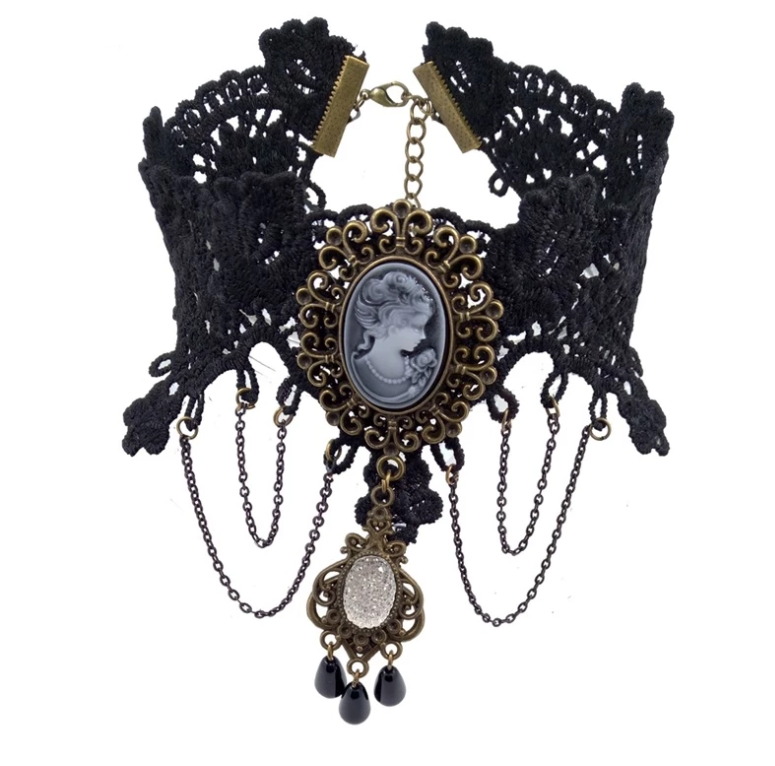 Dámský náhrdelník choker GOTHIC - černá