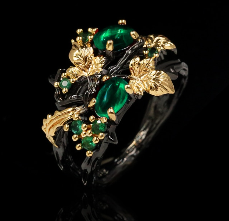 Dámsky prsteň GREEN FLOWER Velikost prstenu: 57mm