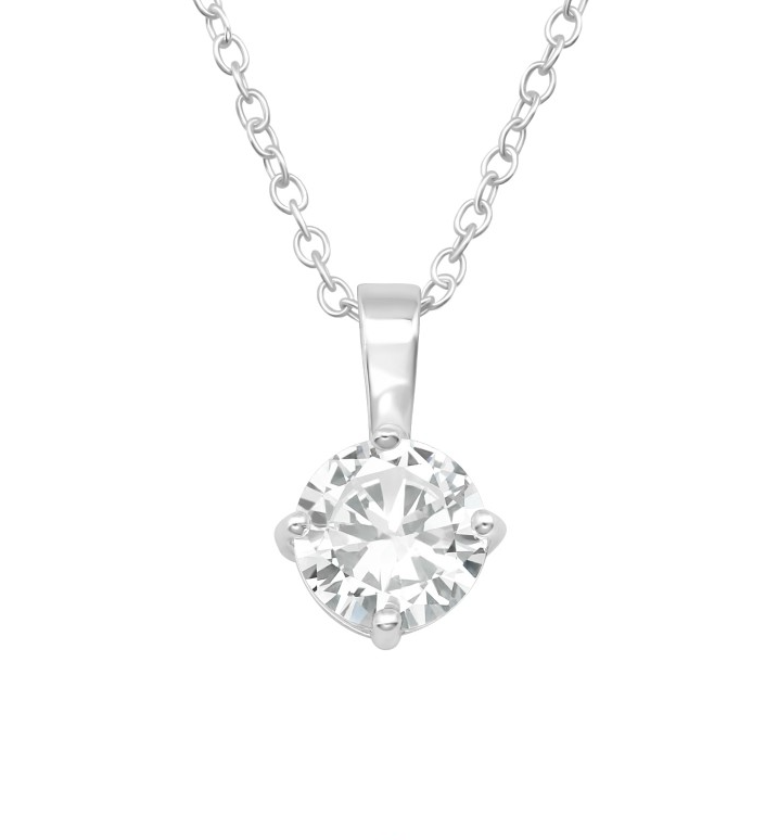 Náhrdelník s kryštálom - STRIEBRO 925