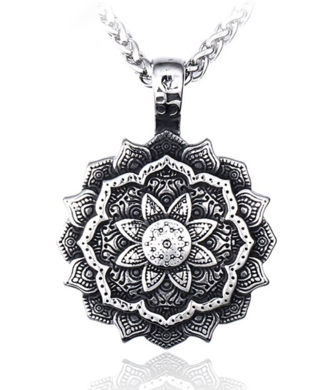 Nerezový náhrdelník s príveskom Mandala