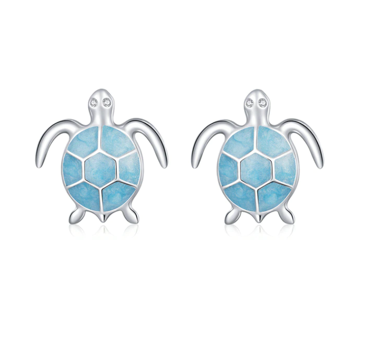 Náušnice puzety Korytnačka - Striebro 925