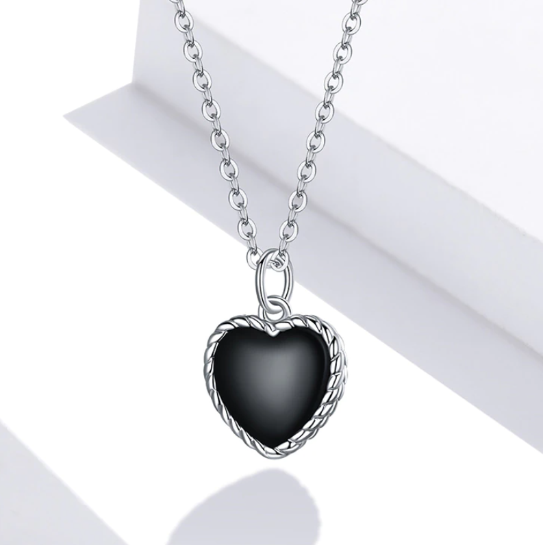 Náhrdelník Black Heart - Striebro 925