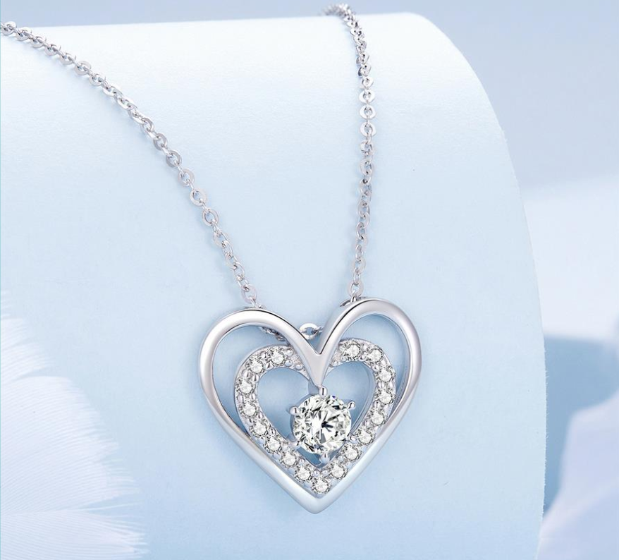 Náhrdelník Double Heart - Striebro 925
